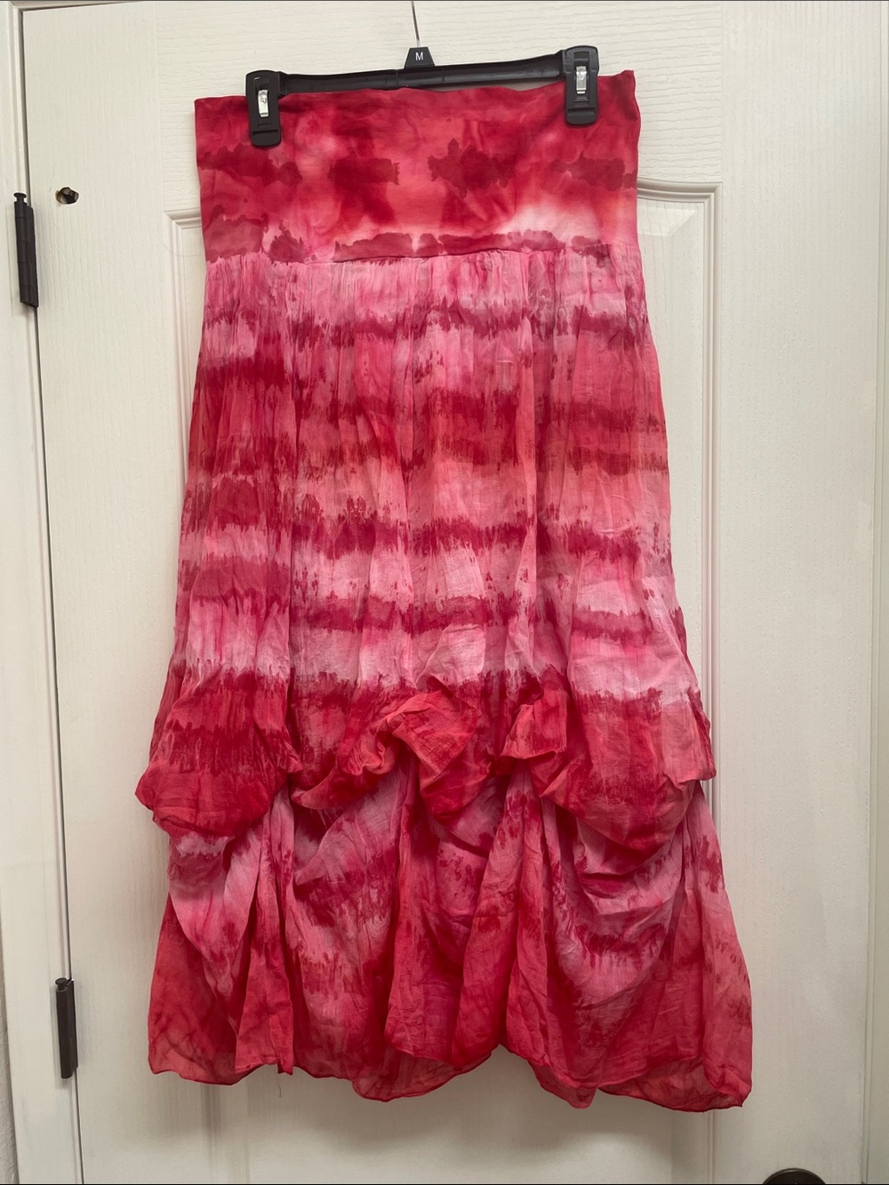 Solitaire Pink and Red Tie-Dye Maxi Skirt